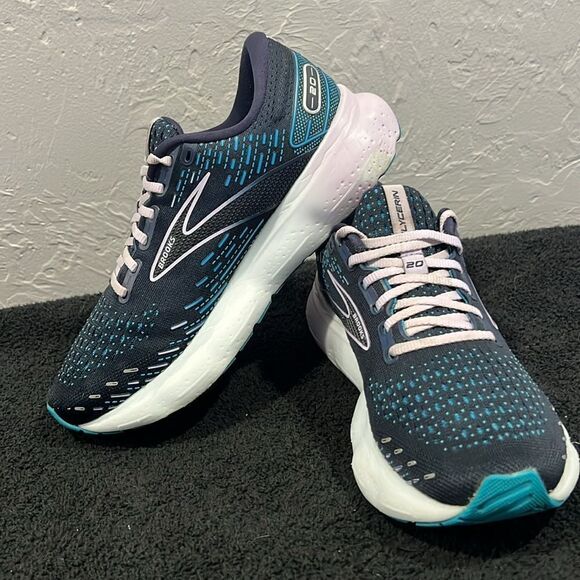 🔥🔥 BROOKS Glycerin GTS 20 Running Shoes Women Size 9 - Peacoat / Ocean - GUC - Picture 4 of 14